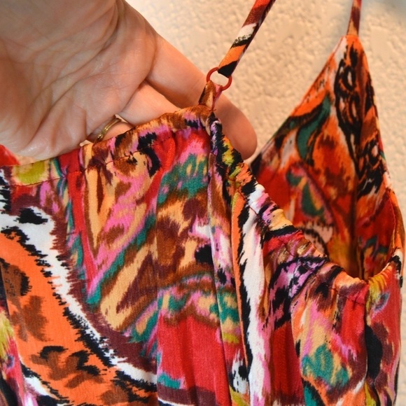 The Buckle Willow & Root Wrap Tie Mini Dress, Multi Bold Colors - Medium - Picture 9 of 12